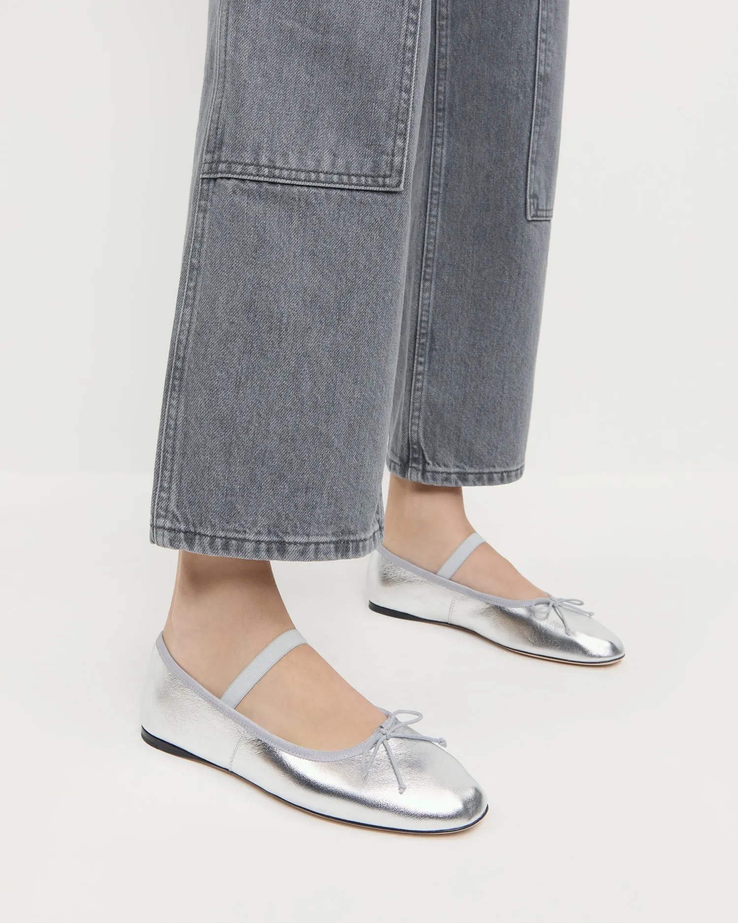 Leonie Silver Leather Ballet Flat sold by Loeffler Randall product image thumbnail 2