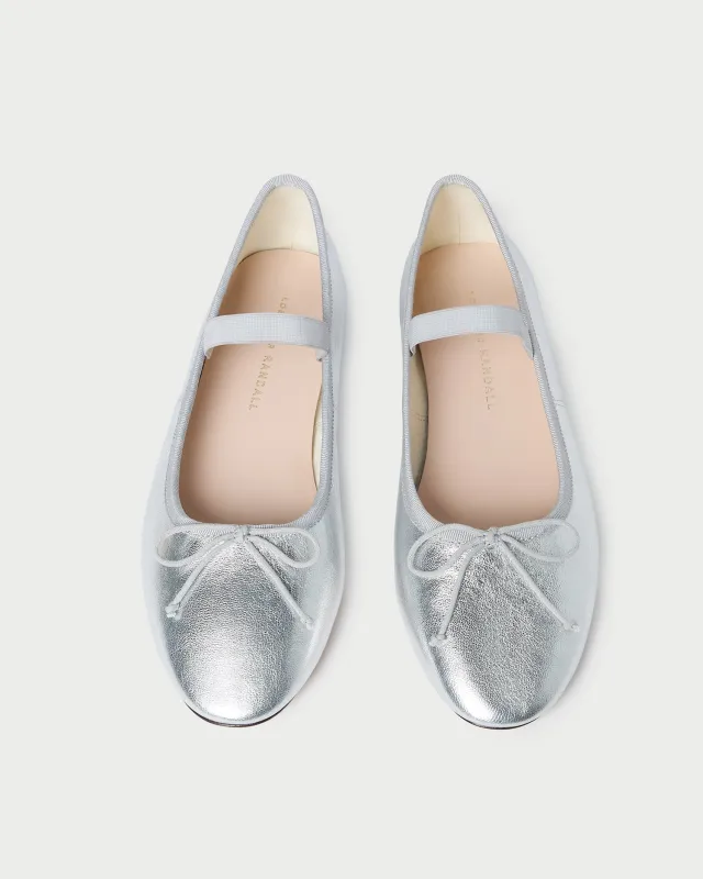 Leonie Silver Leather Ballet Flat sold by Loeffler Randall