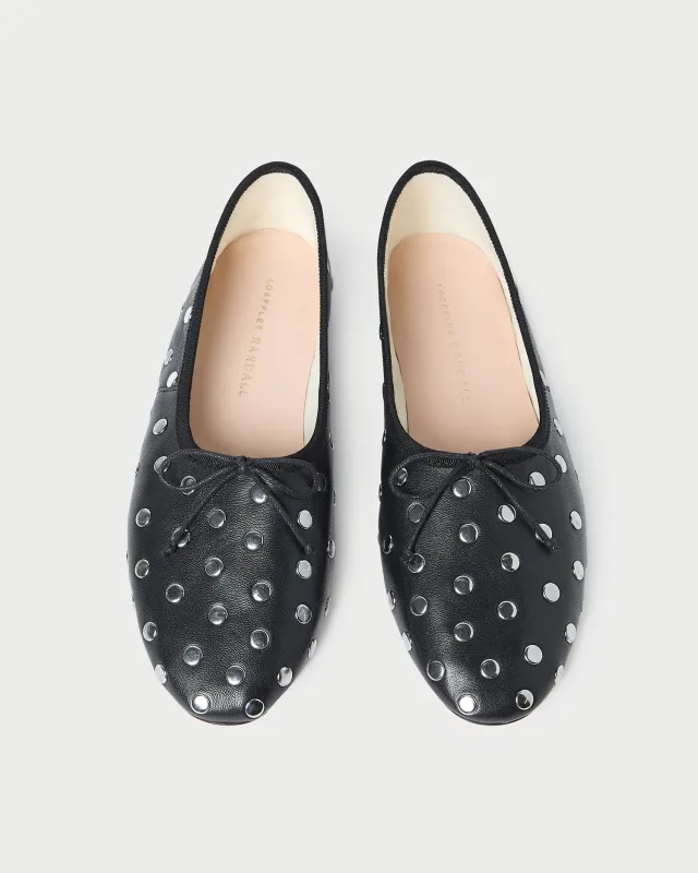 Landon Black/Silver Ballet Flat sold by Loeffler Randall