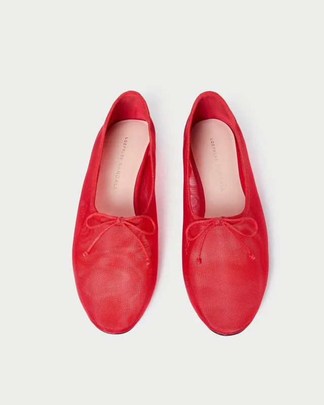Landon Red Mesh Ballet Flat sold by Loeffler Randall