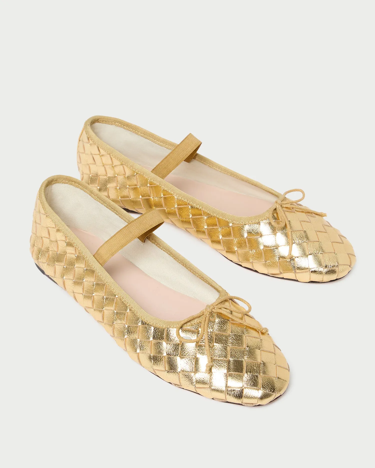 Leonie Gold Woven Ballet Flat sold by Loeffler Randall product image thumbnail 4