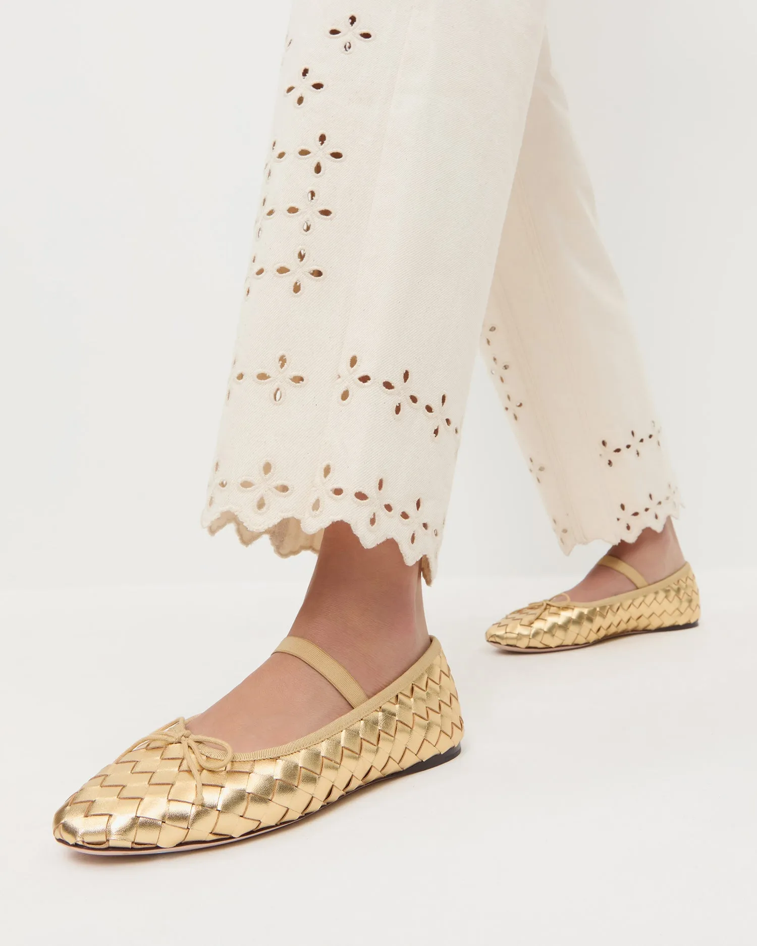 Leonie Gold Woven Ballet Flat sold by Loeffler Randall product image thumbnail 2