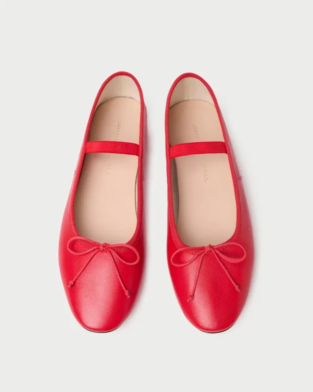 Leonie Red Leather Ballet Flat sold by Loeffler Randall