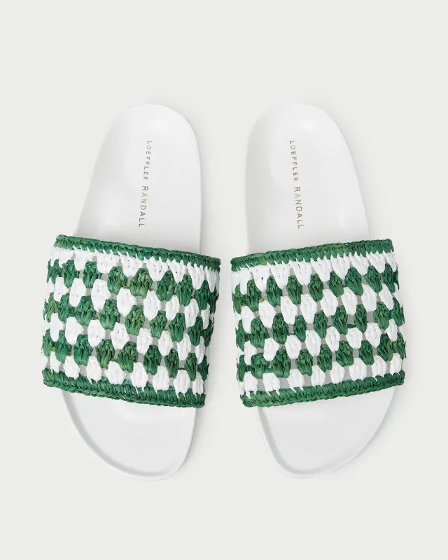 Henri Green/White Crochet Raffia Sandal sold by Loeffler Randall
