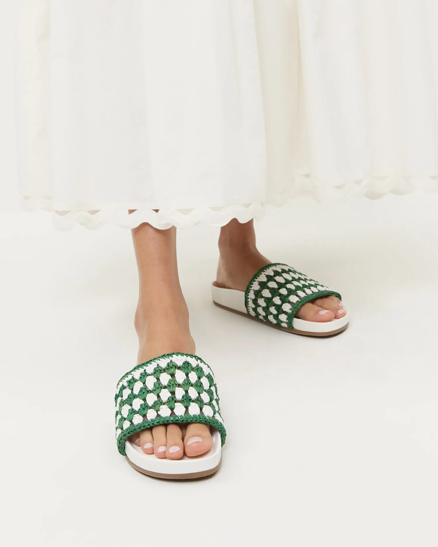 Henri Green/White Crochet Raffia Sandal sold by Loeffler Randall product image thumbnail 2