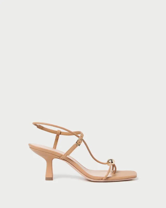 Triana Dune Leather Mid-Heel Sandal sold by Loeffler Randall
