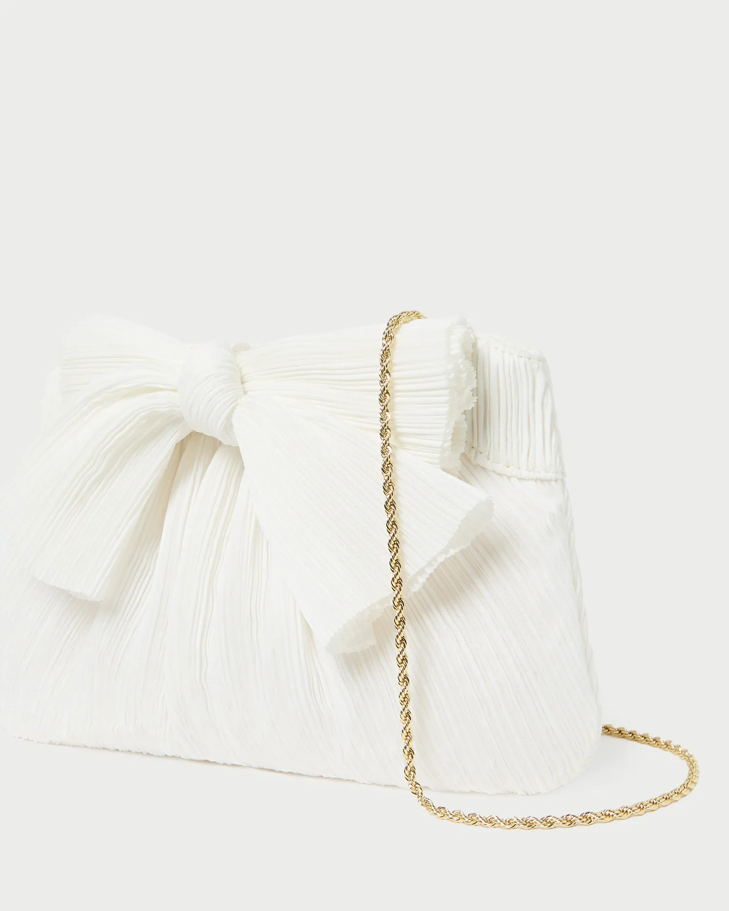 Rayne White Pleated Bow Clutch sold by Loeffler Randall product image thumbnail 2
