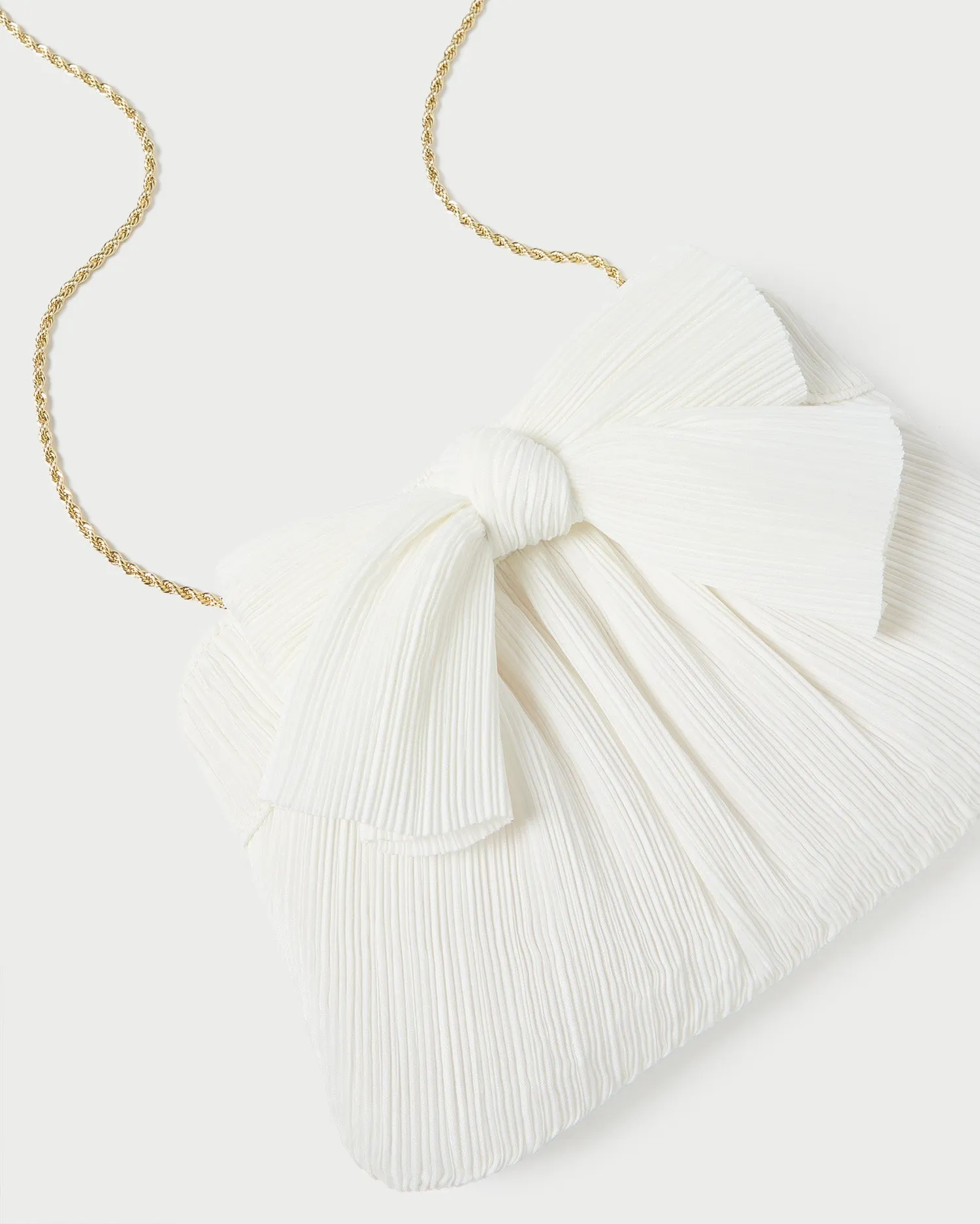 Rayne White Pleated Bow Clutch sold by Loeffler Randall product image thumbnail 4