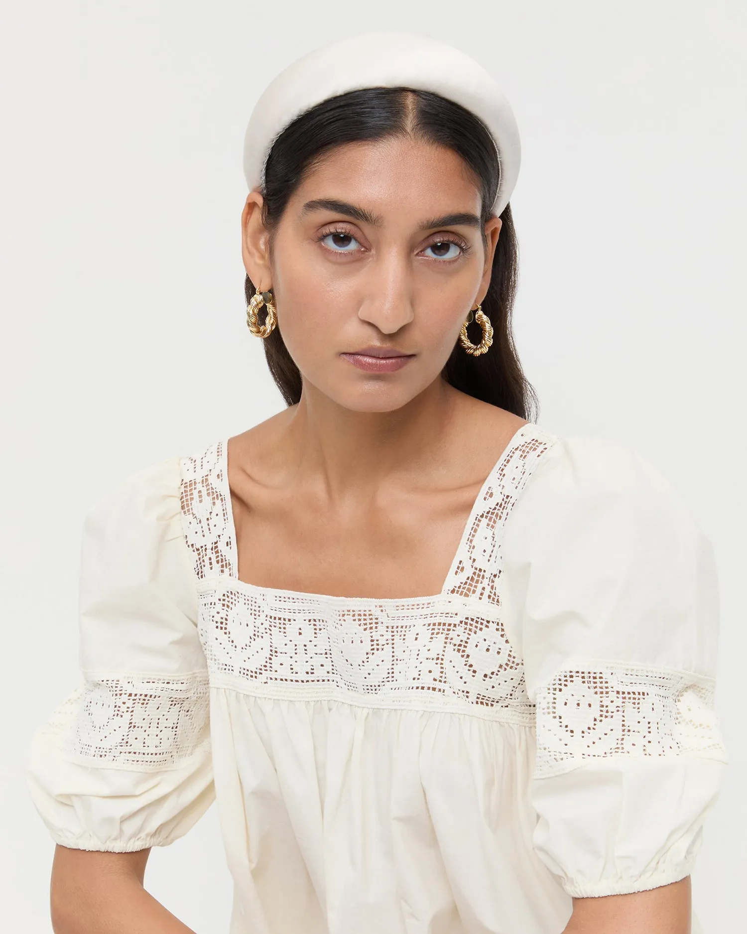 Bellamy Cream Satin Headband sold by Loeffler Randall product image thumbnail 3