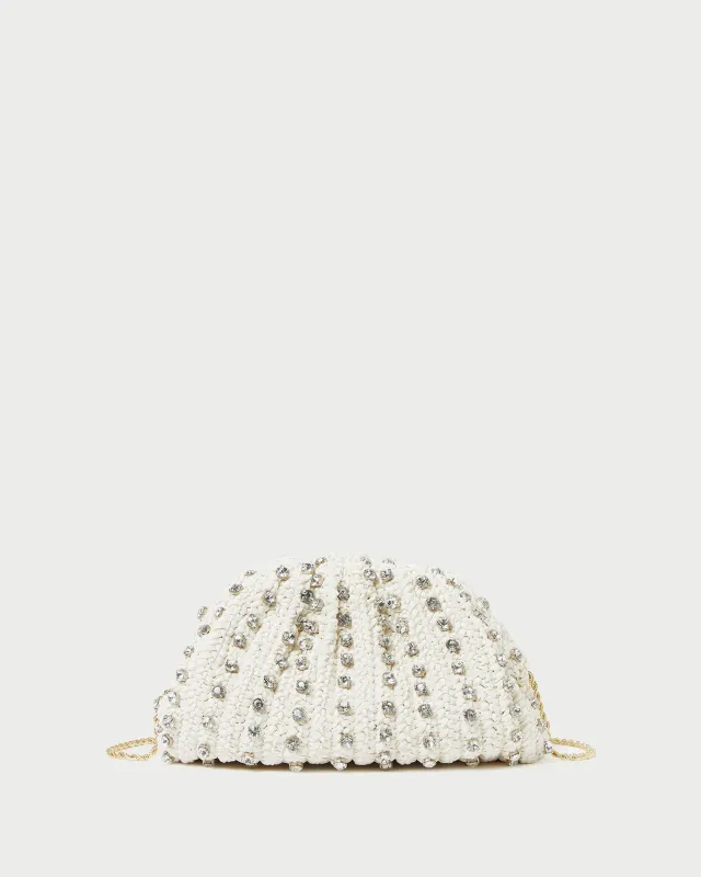Bailey White/Crystal Dome Clutch sold by Loeffler Randall