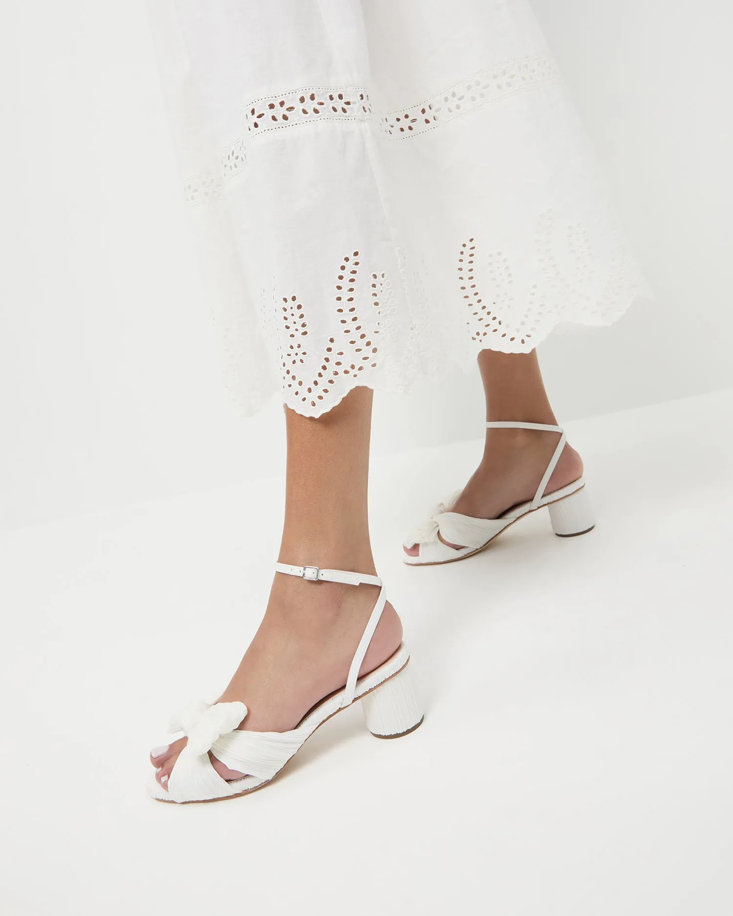 Dahlia White Pleated Bow Heel sold by Loeffler Randall product image thumbnail 2