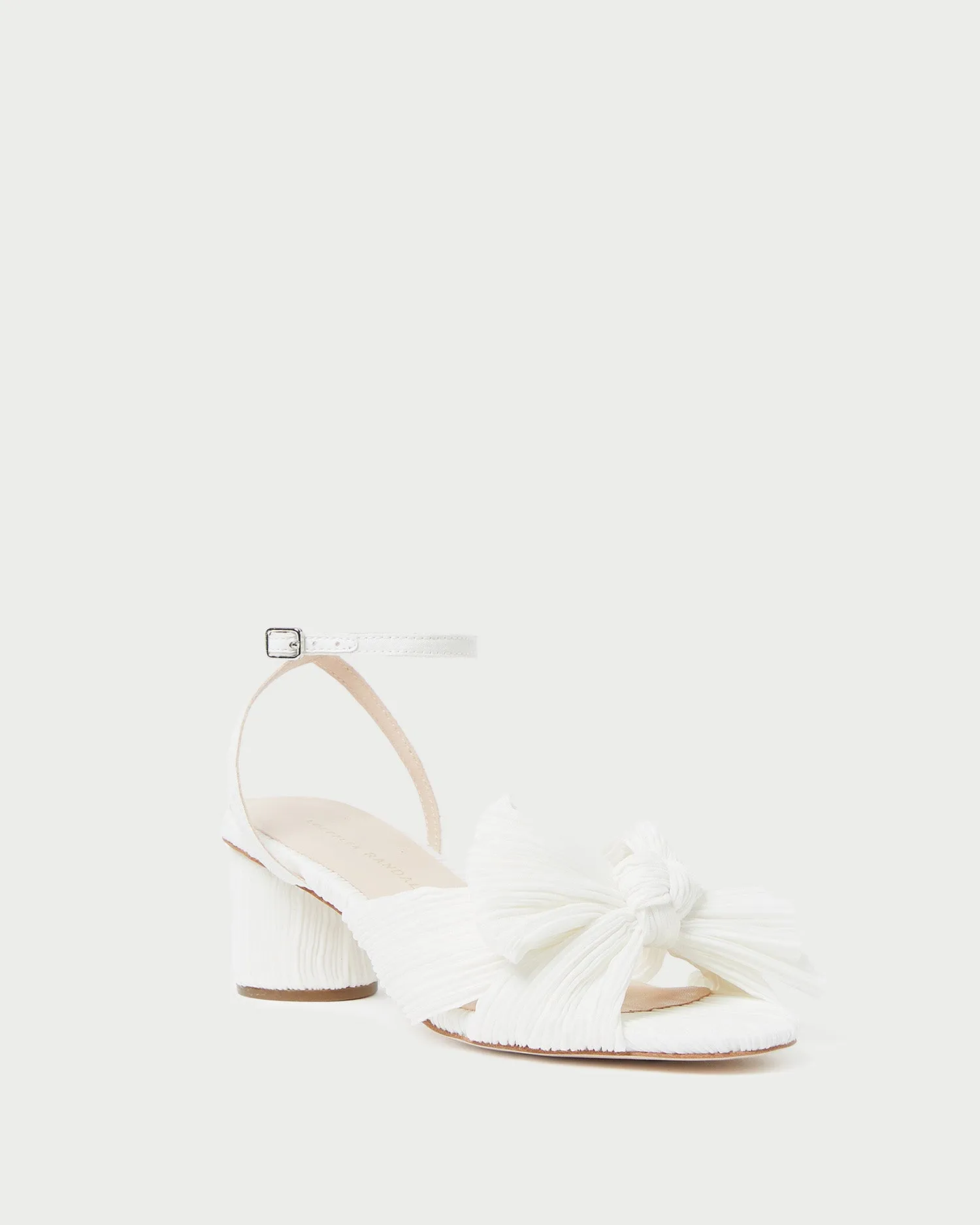 Dahlia White Pleated Bow Heel sold by Loeffler Randall