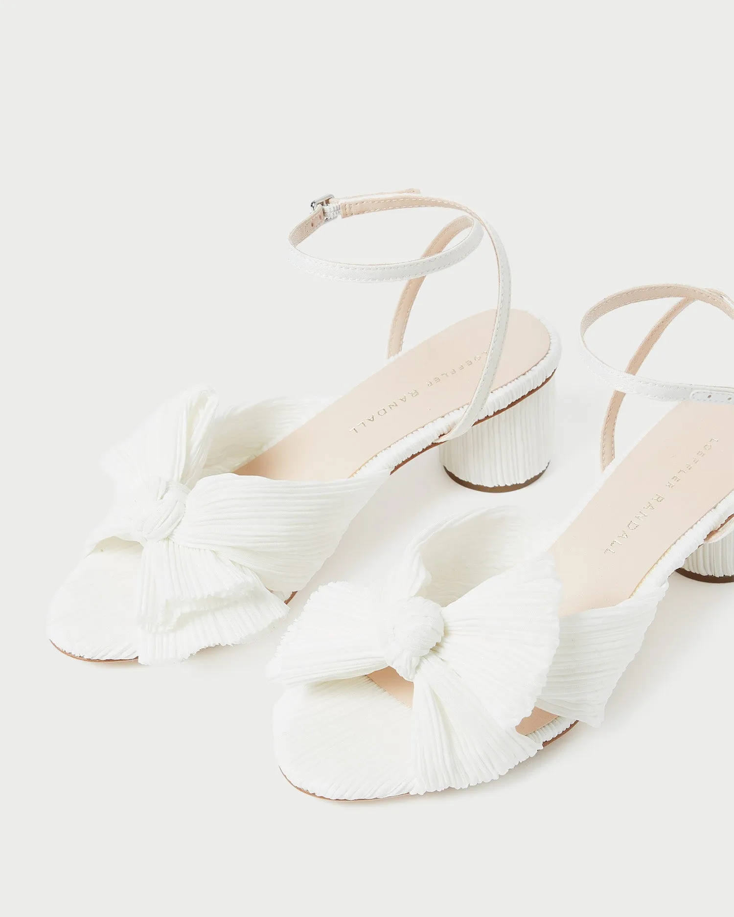 Dahlia White Pleated Bow Heel sold by Loeffler Randall product image thumbnail 3