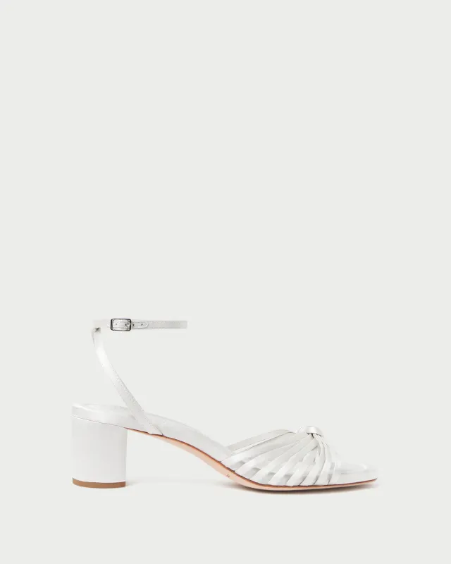 Olivia Cream Knot Mid-Heel Sandal sold by Loeffler Randall