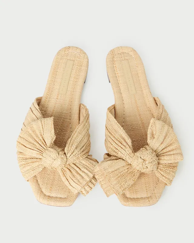 Daphne Natural Bow Slide Sandal sold by Loeffler Randall