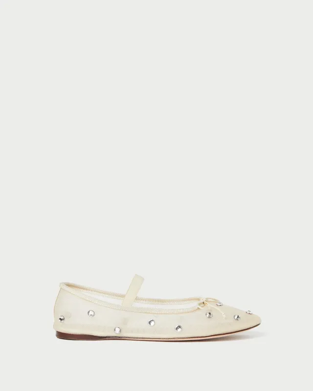 Leonie Cream/Crystal Ballet Flat sold by Loeffler Randall