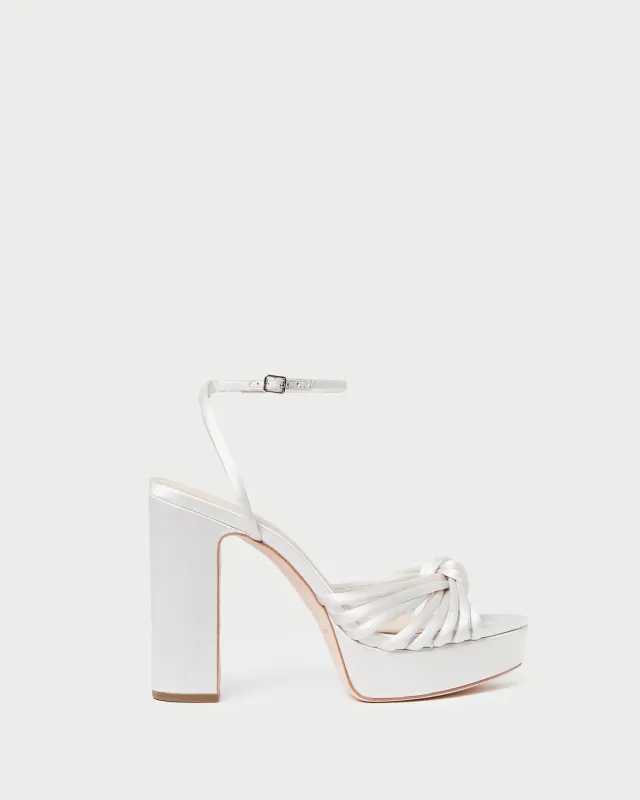 Rivka Cream Knot Platform Sandal sold by Loeffler Randall