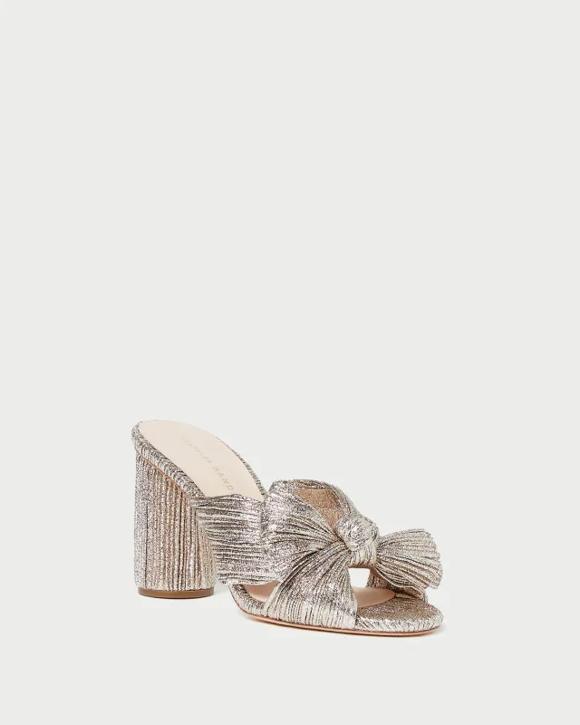 Penny Champagne Pleated Bow Heel sold by Loeffler Randall