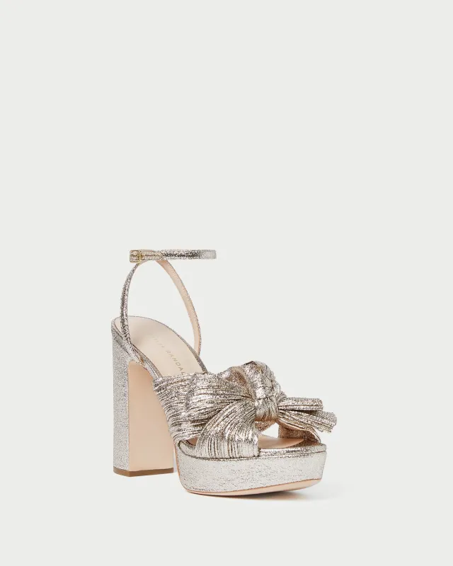 Natalia Champagne Platform Bow Heel sold by Loeffler Randall
