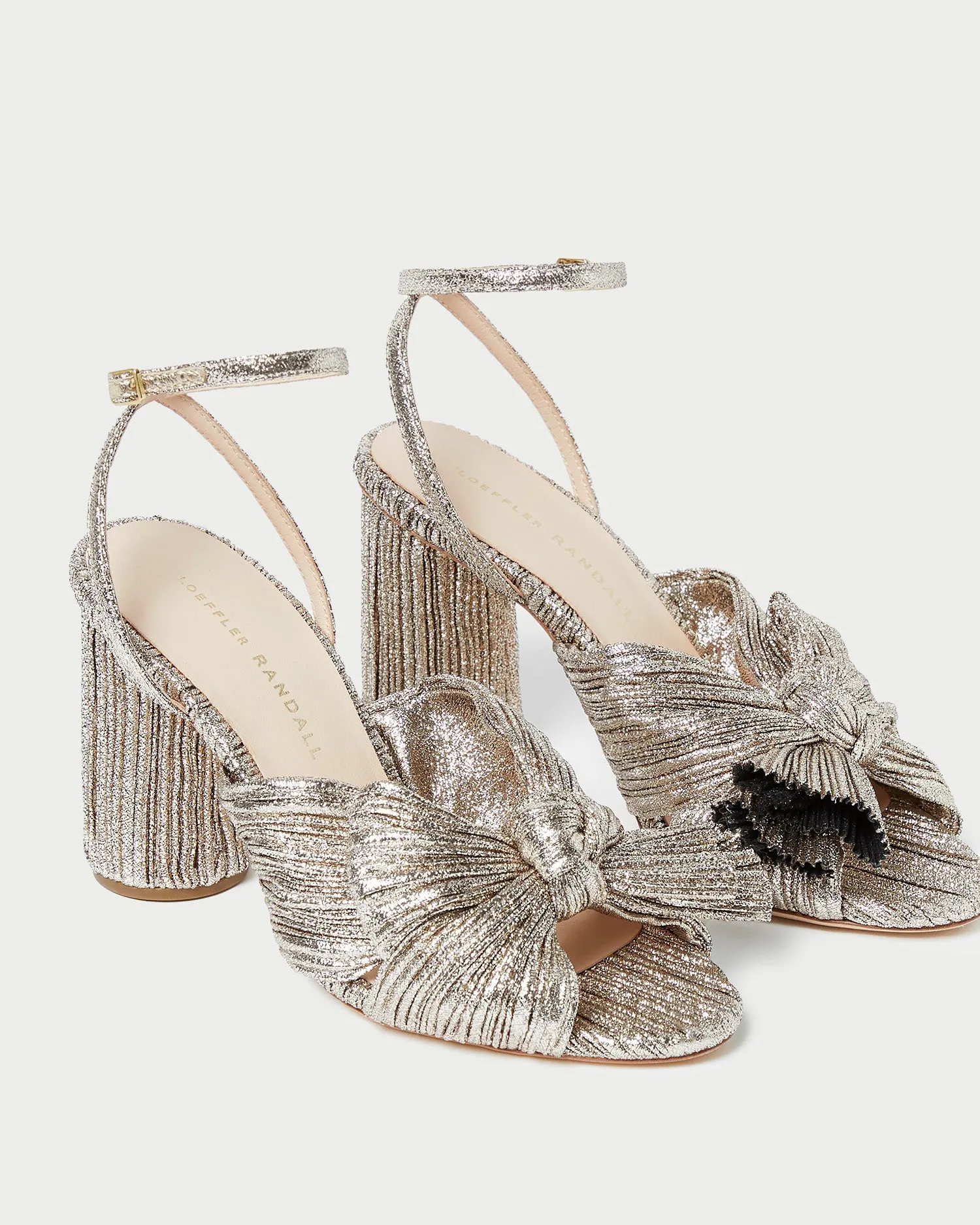 Camellia Champagne Pleated Bow Heel sold by Loeffler Randall product image thumbnail 4