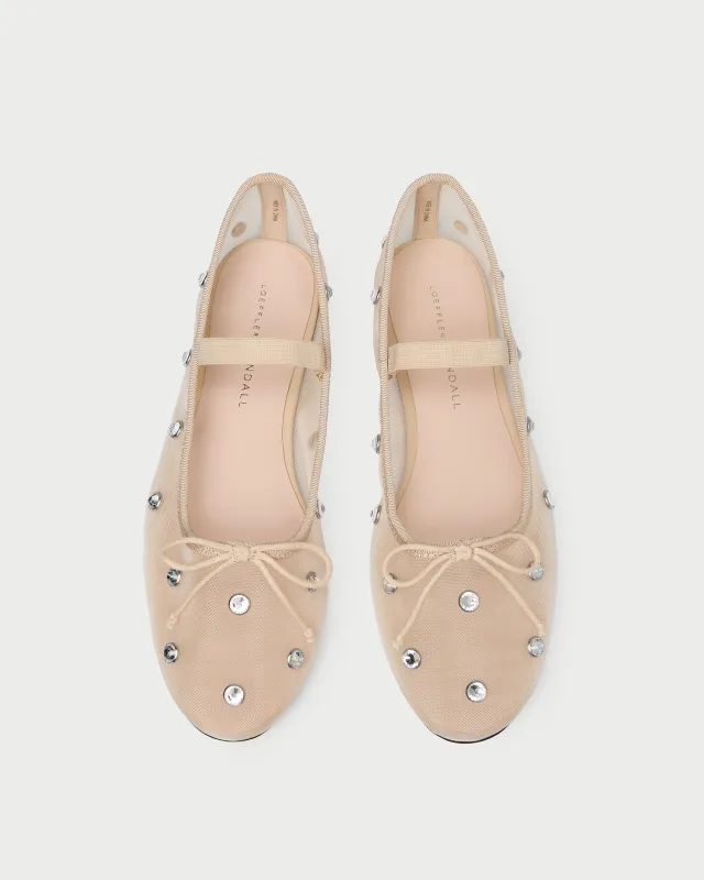 Leonie Caramel/Crystal Ballet Flat sold by Loeffler Randall