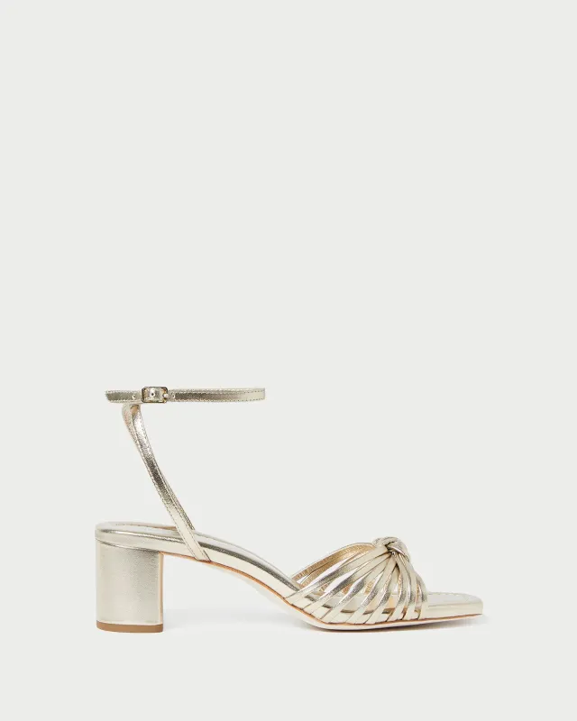 Olivia Champagne Knot Mid-Heel sold by Loeffler Randall