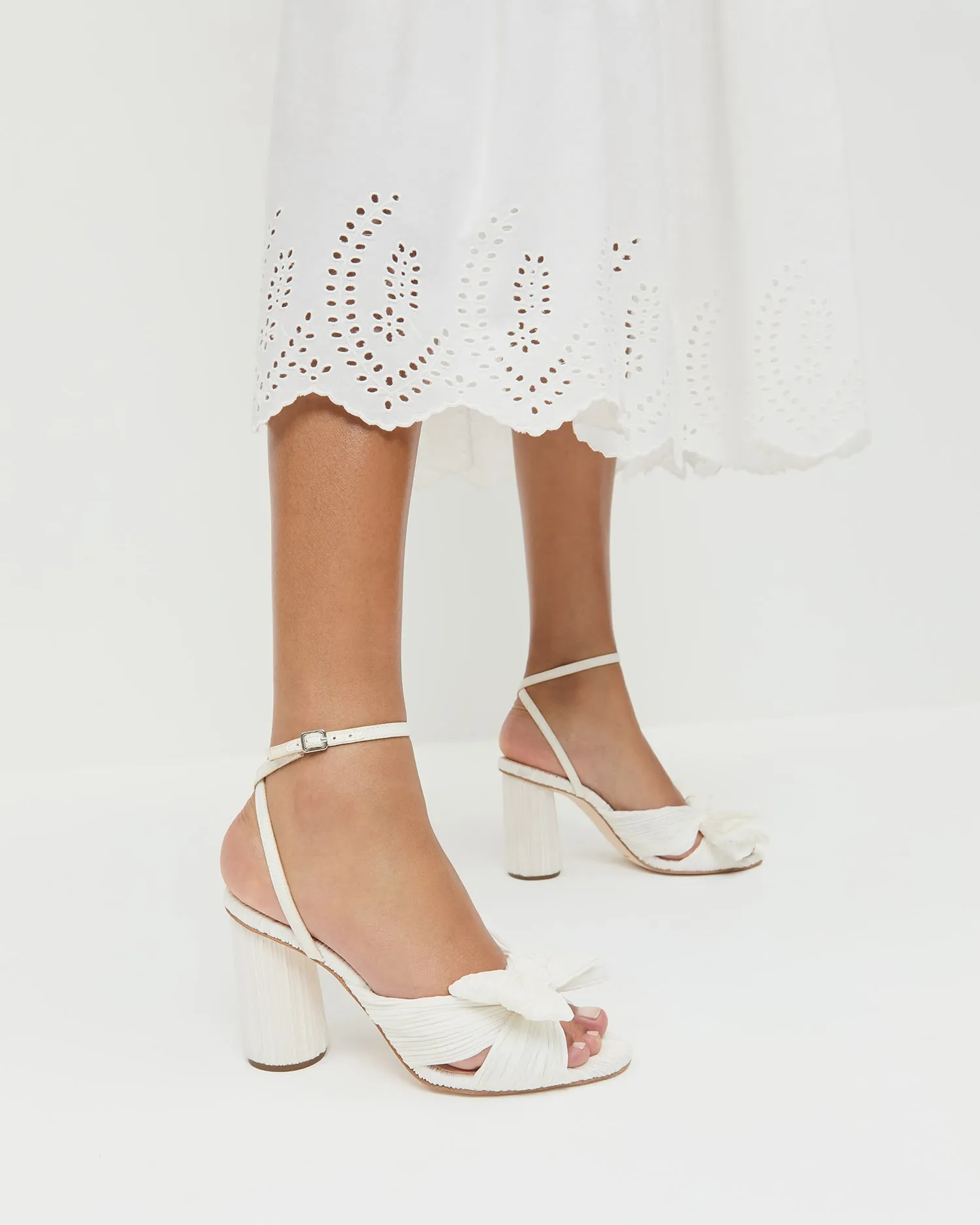 Camellia White Pleated Bow Heel sold by Loeffler Randall product image thumbnail 2