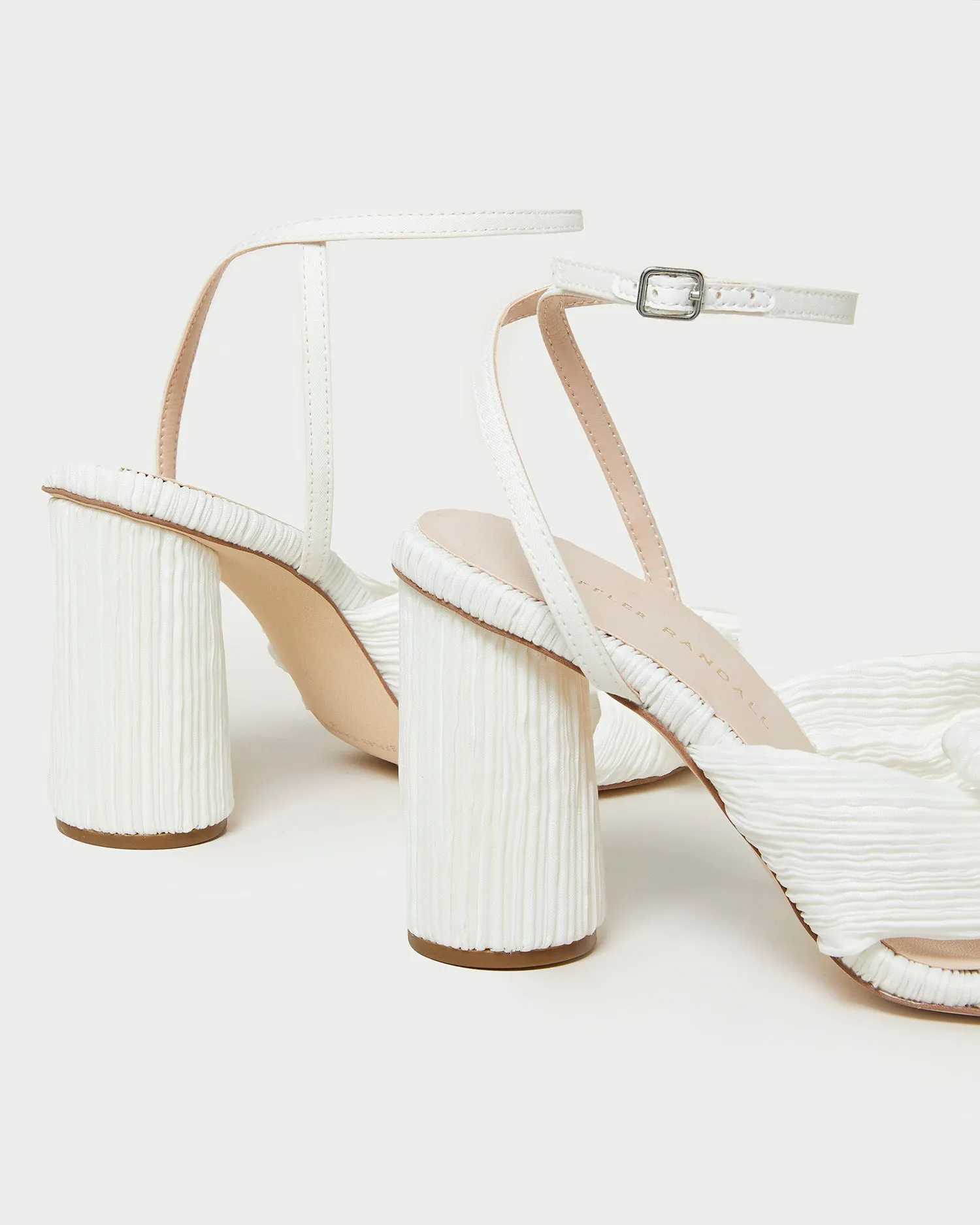Camellia White Pleated Bow Heel sold by Loeffler Randall product image thumbnail 5