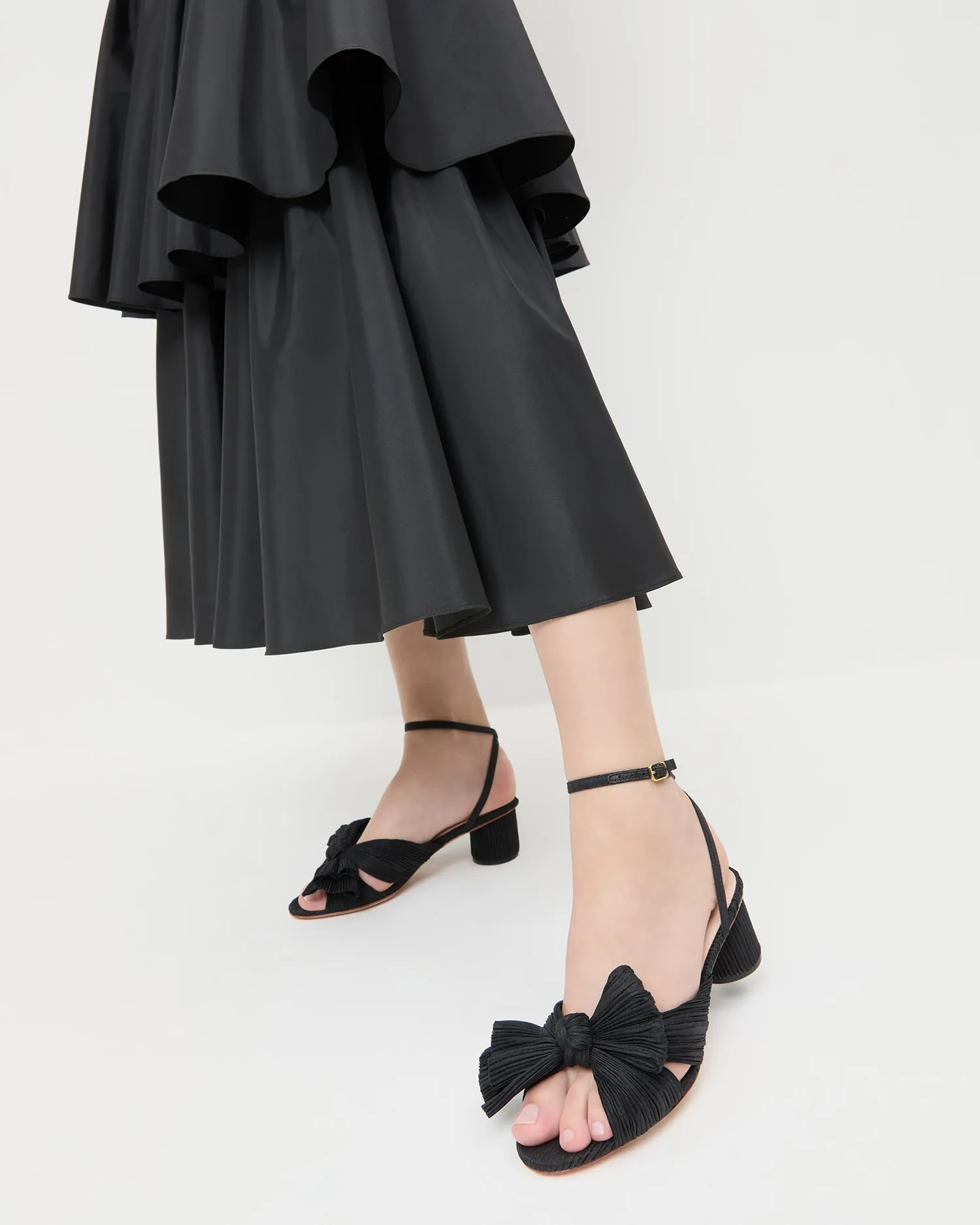 Dahlia Black Pleated Bow Heel sold by Loeffler Randall product image thumbnail 2