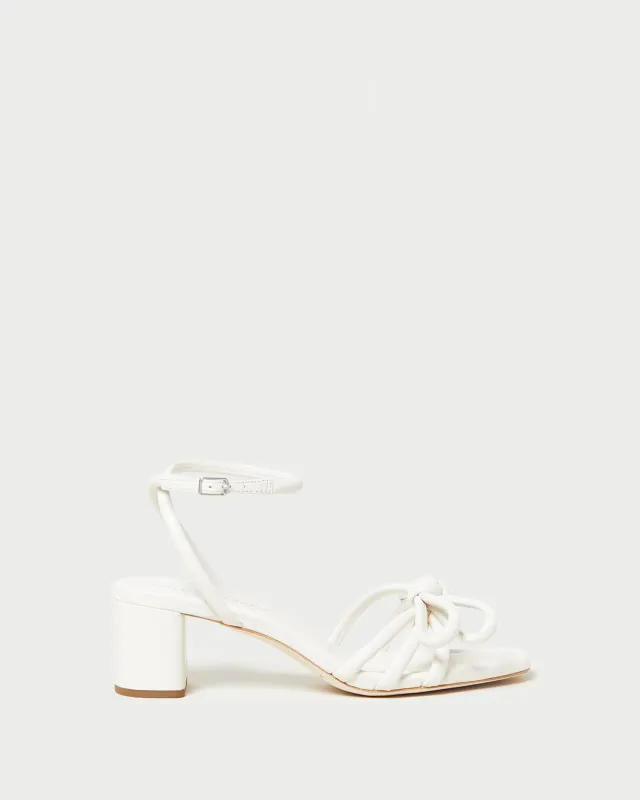 Mikel White Bow Mid-Heel Sandal sold by Loeffler Randall