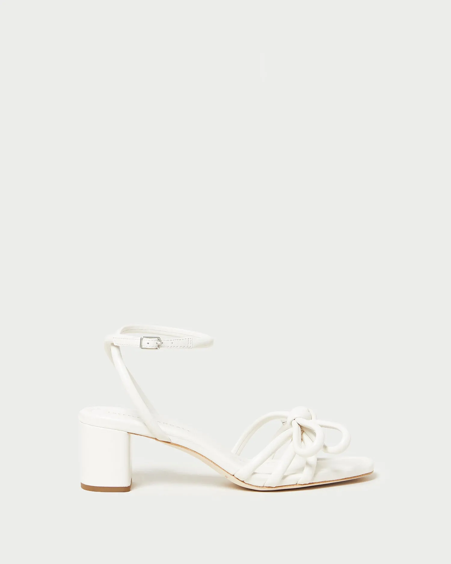 Mikel White Bow Mid-Heel Sandal sold by Loeffler Randall