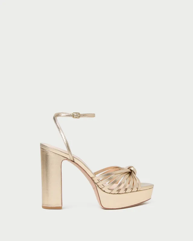 Rivka Champagne Knot Platform Sandal sold by Loeffler Randall