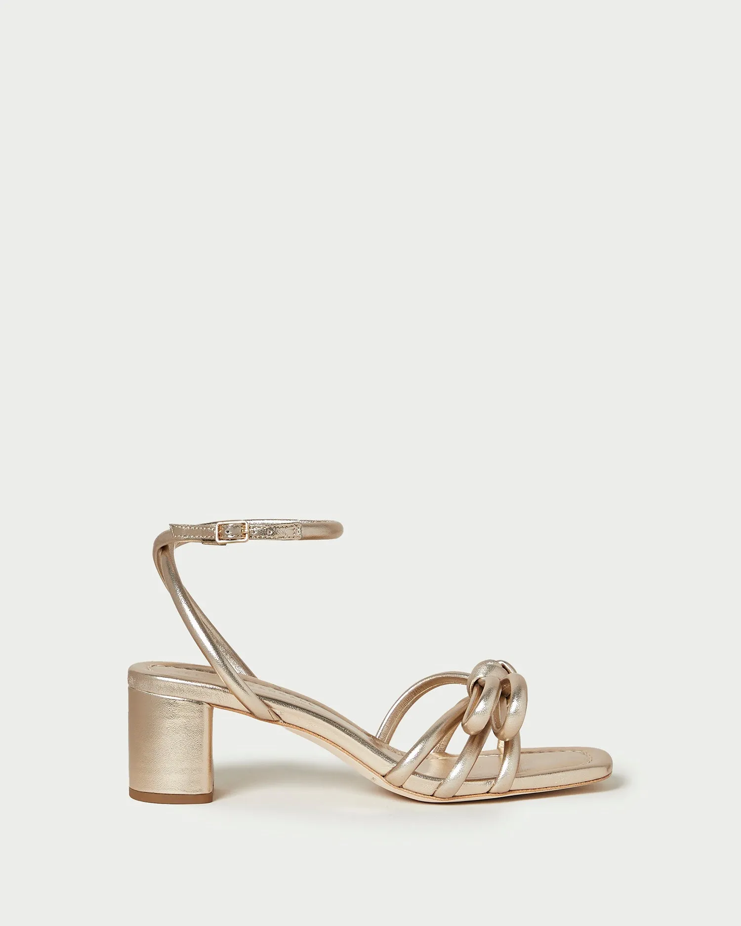 Mikel Champagne Bow Mid-Heel Sandal sold by Loeffler Randall