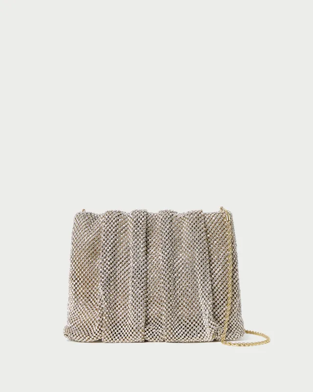 Ember Gold Diamante Gathered Clutch sold by Loeffler Randall