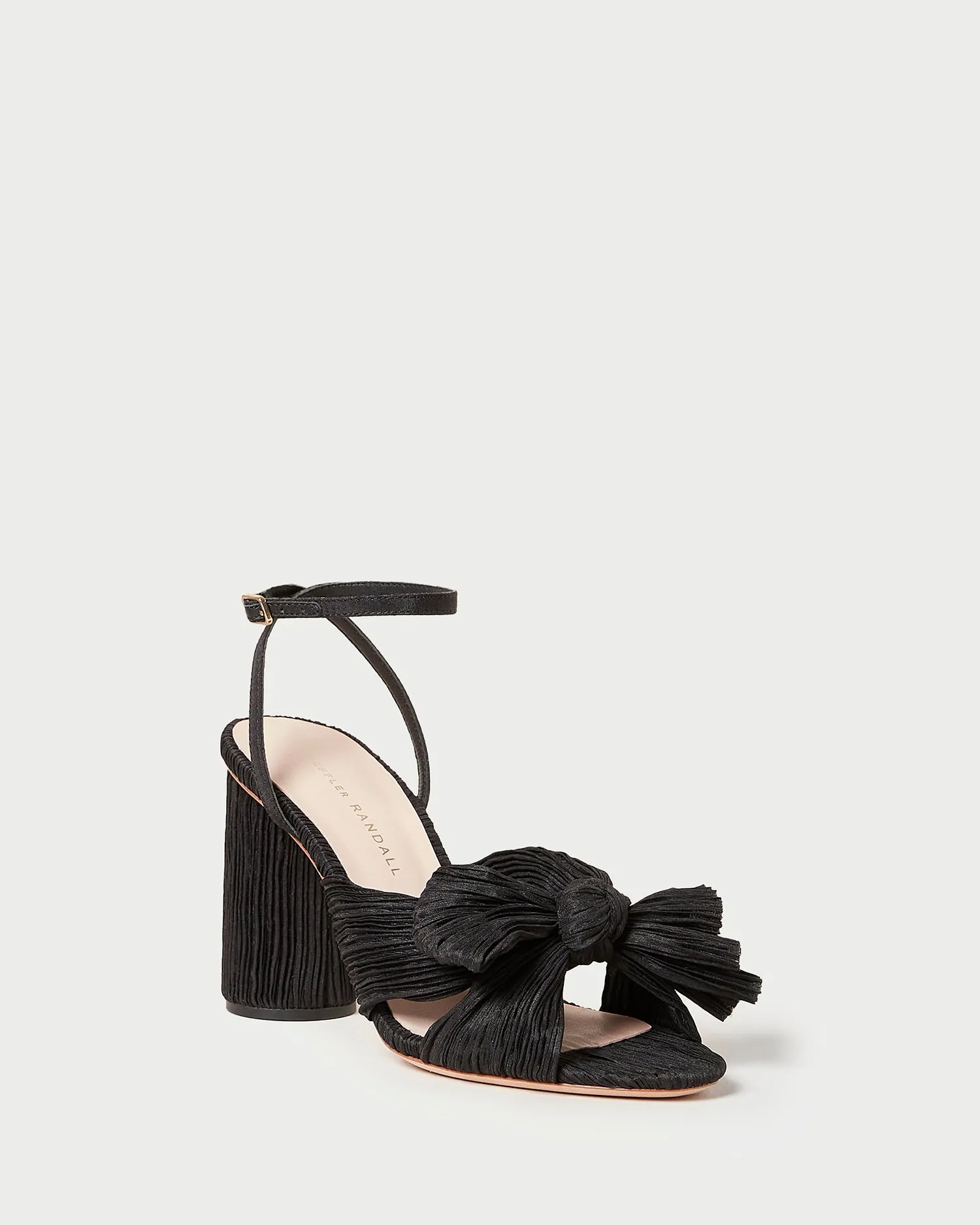 Camellia Black Pleated Bow Heel sold by Loeffler Randall