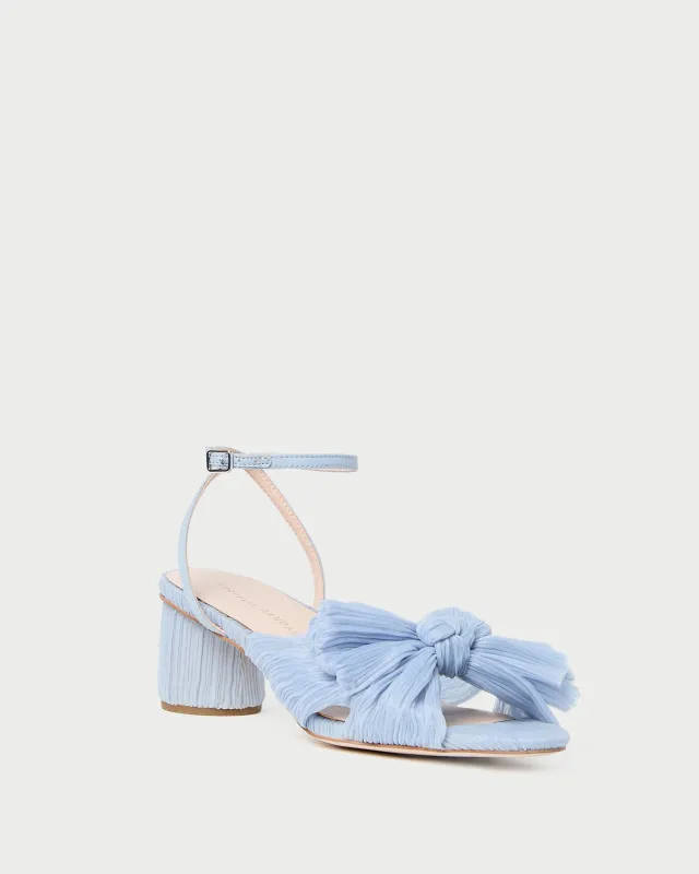 Dahlia Blue Pleated Bow Heel sold by Loeffler Randall