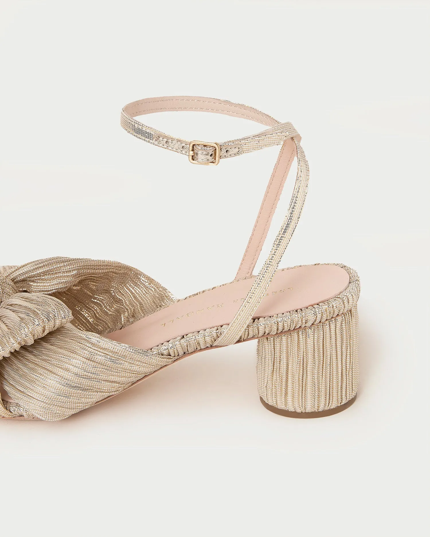 Dahlia Platinum Pleated Bow Heel sold by Loeffler Randall product image thumbnail 5