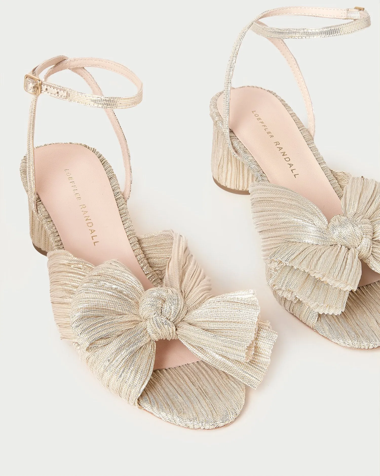 Dahlia Platinum Pleated Bow Heel sold by Loeffler Randall product image thumbnail 4