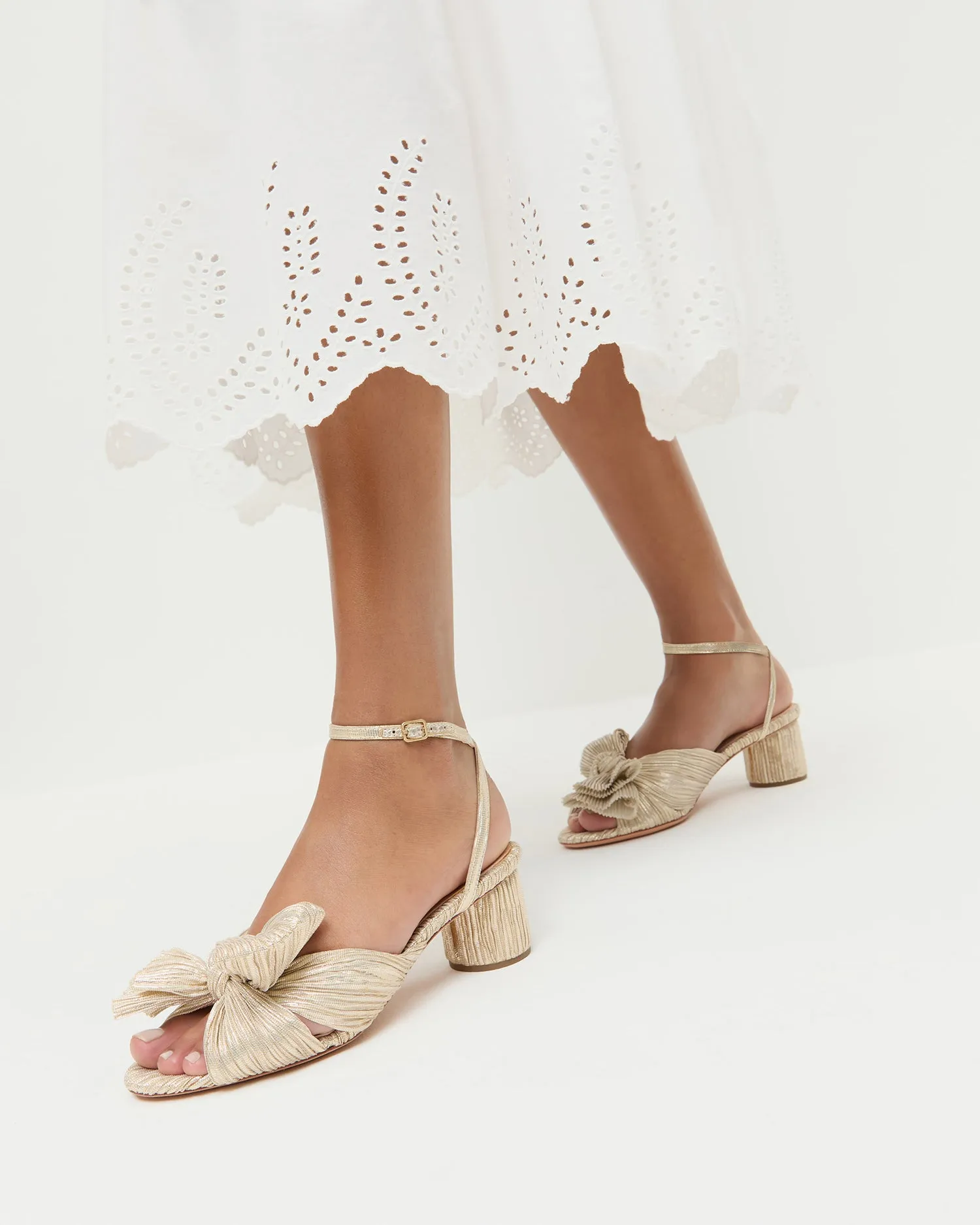 Dahlia Platinum Pleated Bow Heel sold by Loeffler Randall product image thumbnail 2