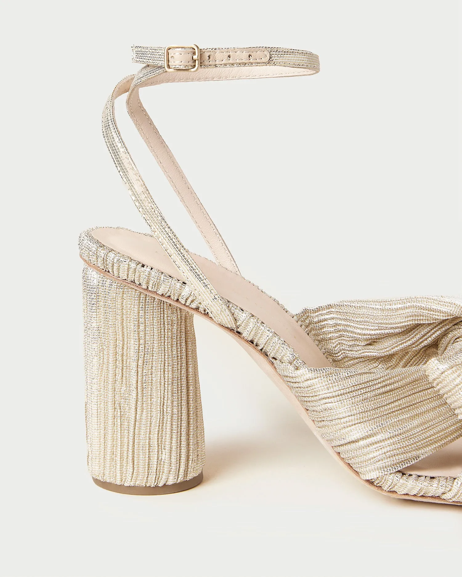 Camellia Platinum Pleated Bow Heel sold by Loeffler Randall product image thumbnail 5