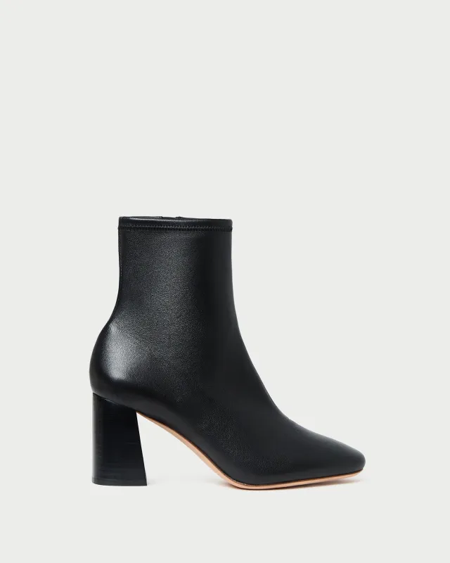 Elise Black Leather Stretch Bootie sold by Loeffler Randall
