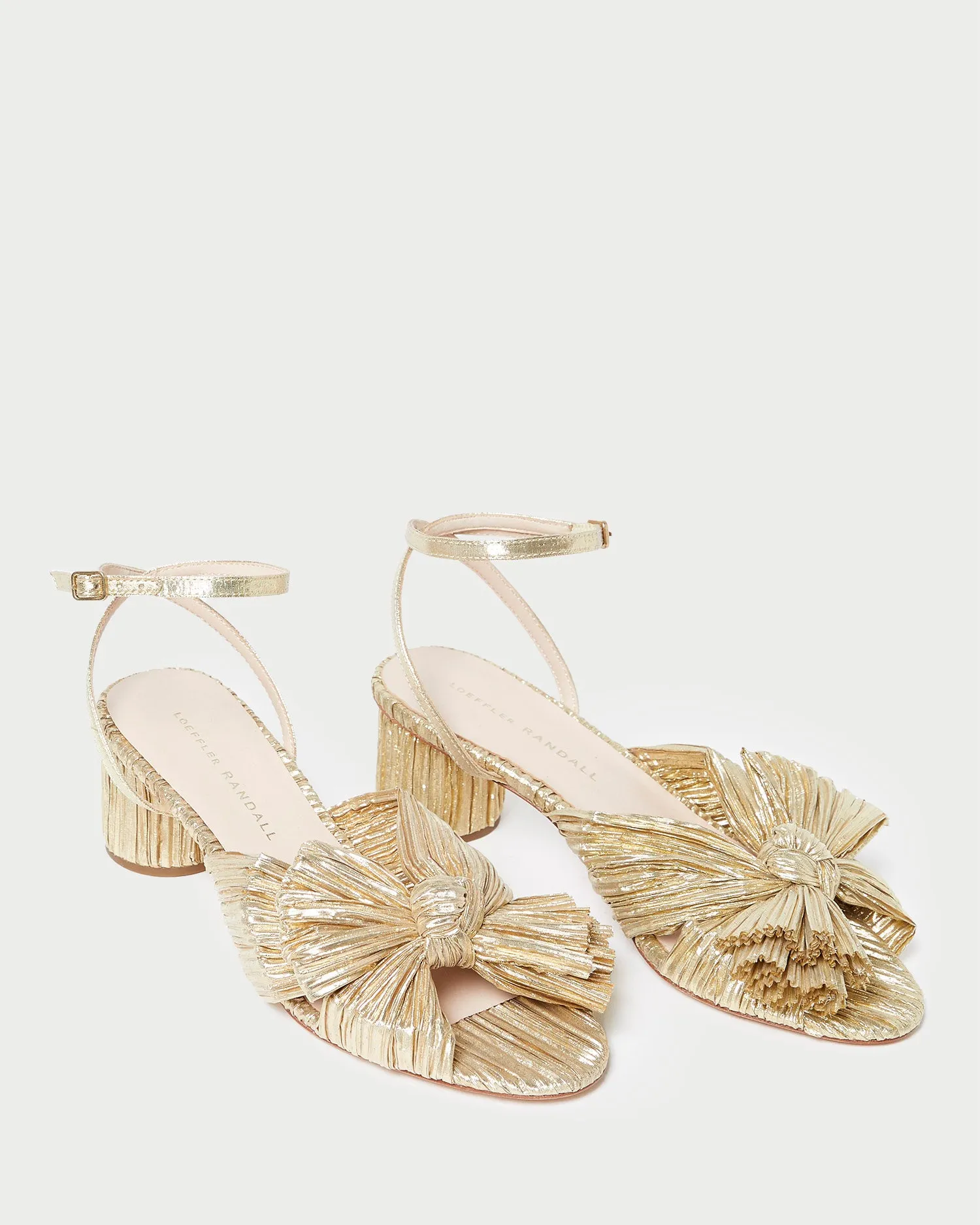 Dahlia Gold Pleated Bow Heel sold by Loeffler Randall product image thumbnail 4