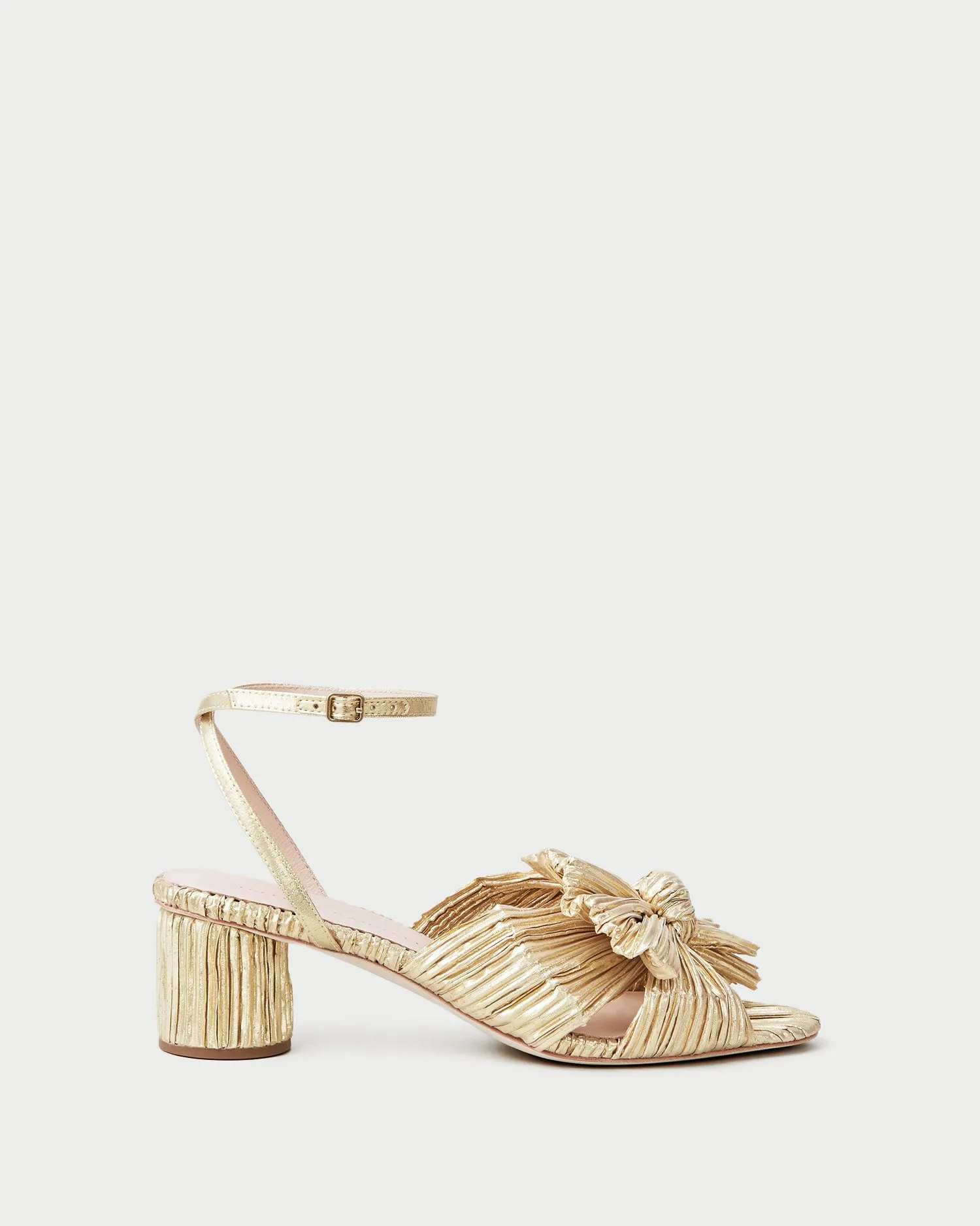 Dahlia Gold Pleated Bow Heel sold by Loeffler Randall product image thumbnail 3