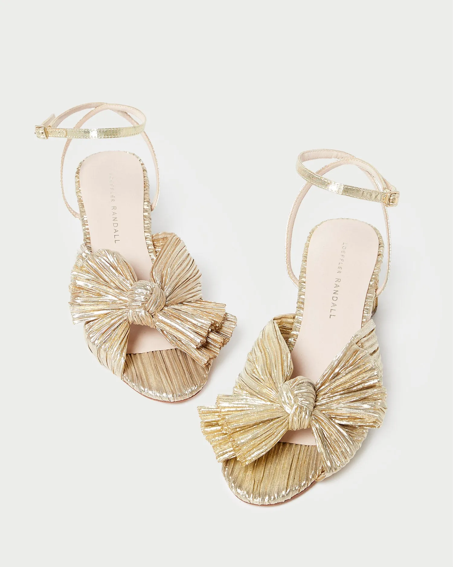 Dahlia Gold Pleated Bow Heel sold by Loeffler Randall product image thumbnail 5