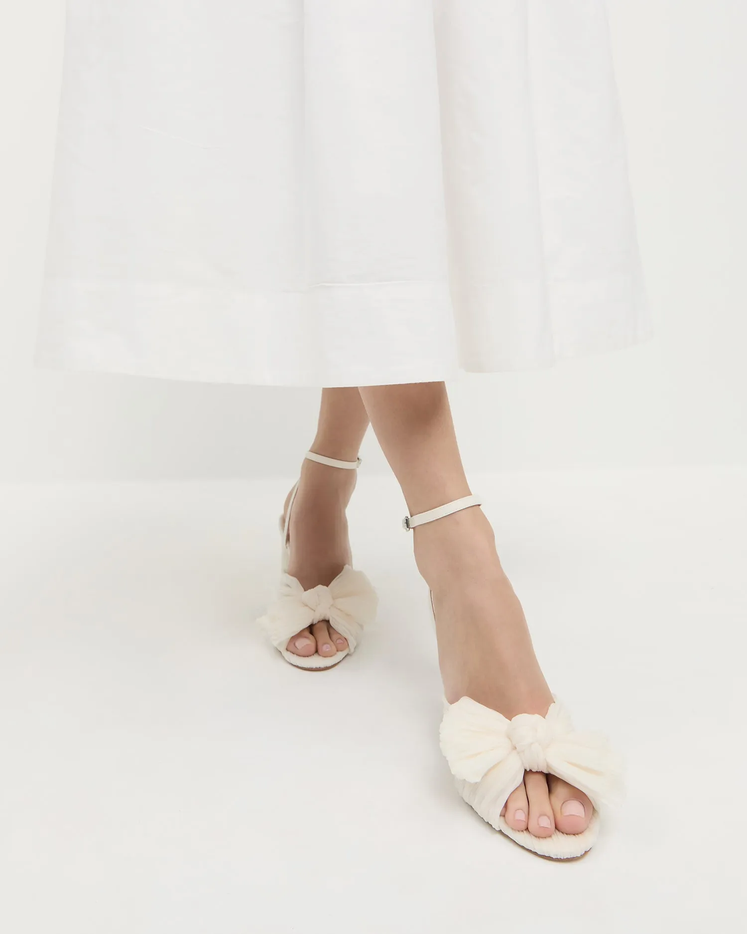Camellia Pearl Pleated Bow Heel sold by Loeffler Randall product image thumbnail 2