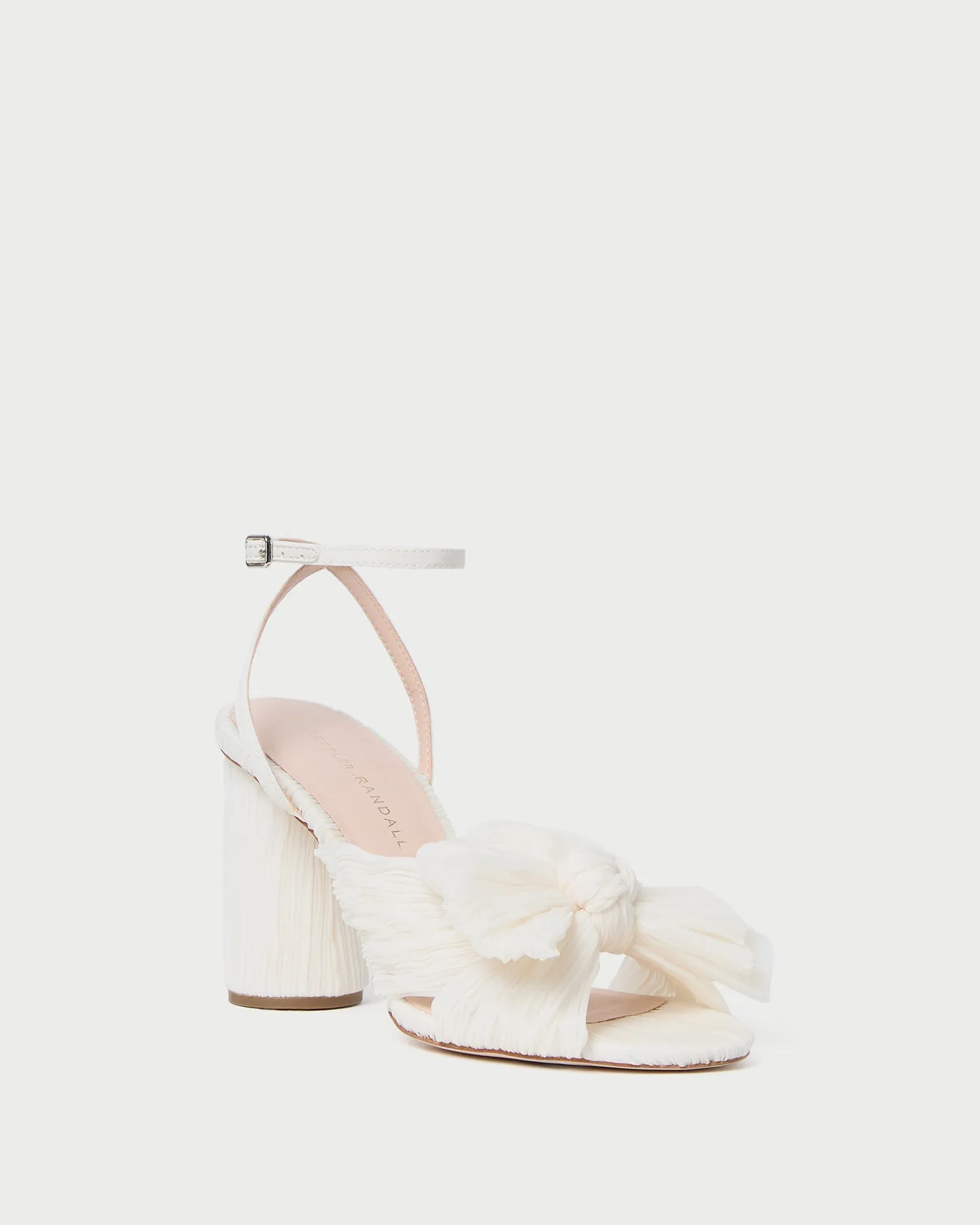 Camellia Pearl Pleated Bow Heel sold by Loeffler Randall