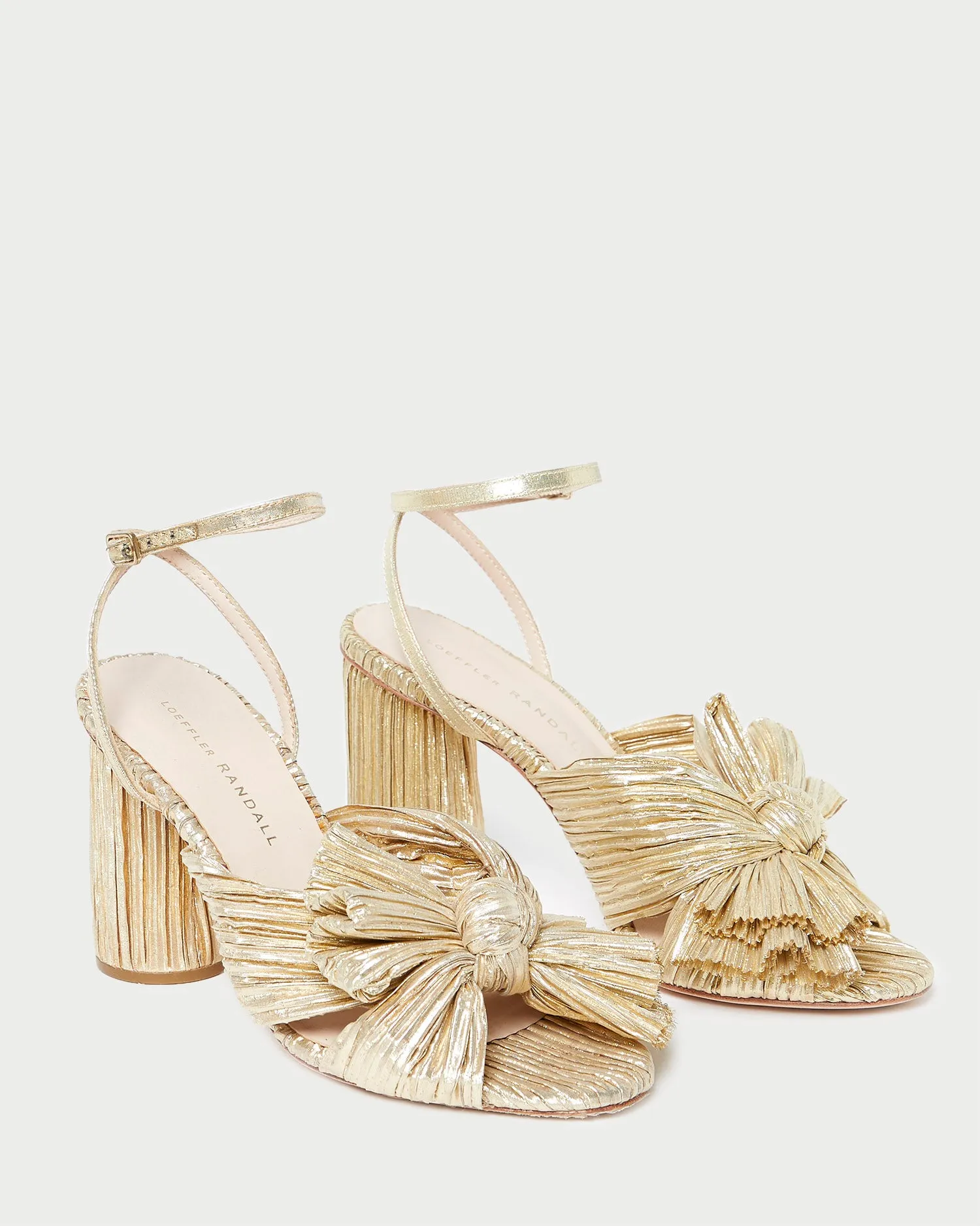 Camellia Gold Pleated Bow Heel sold by Loeffler Randall product image thumbnail 5