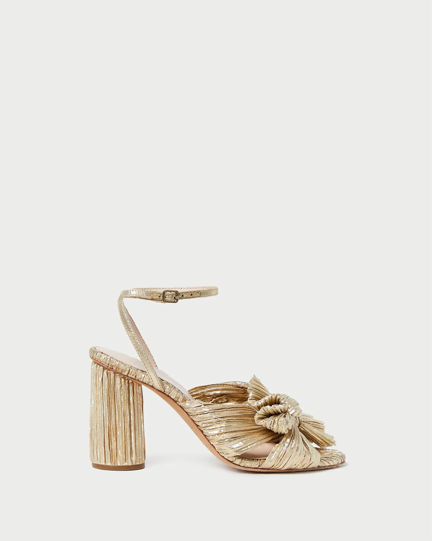 Camellia Gold Pleated Bow Heel sold by Loeffler Randall product image thumbnail 3