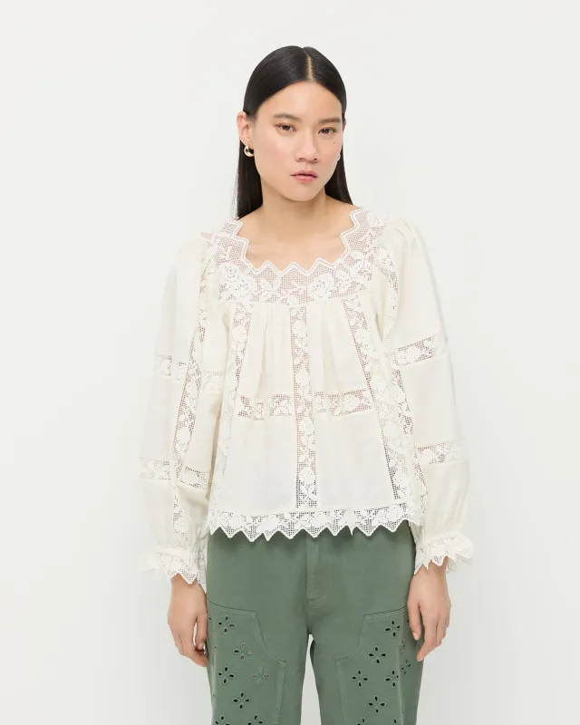 Pauline Embroidered Lace Blouse made by Loeffler Randall