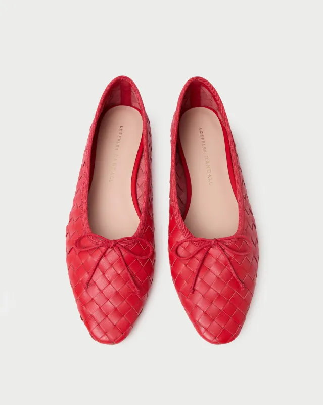 Landry Red Woven Ballet Flat sold by Loeffler Randall